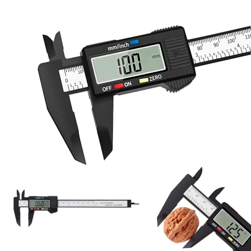 Digital Vernier Caliper 150mm / 6 Calipers Measuring Tool - Electronic Micrometer with Large LCD Display Inch/Metric Conversion 24 cm Stainless Steel Ruler DIY Household Jewelry & Woodworking