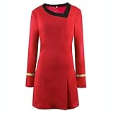 aiweran Starfleet Uniform Dress Adult Women Starsship Captain Officer Duty Dress(M) Red, Medium