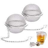 Infusore a sfera da tè (Set da 2) | Sfere da tè in acciaio inossidabile da 4,5 cm | Riutilizzabile e facile da pulire | Ideale per teiere, tazze e tazze