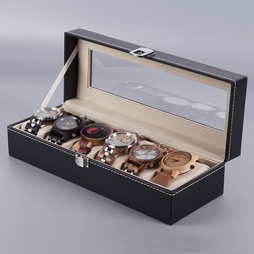 Watch - BIRD Leatherette Wrist Watch Display Box Organizer Storage Box Watch Holder Jewelry Display Case saat kutusu (6 Slots)