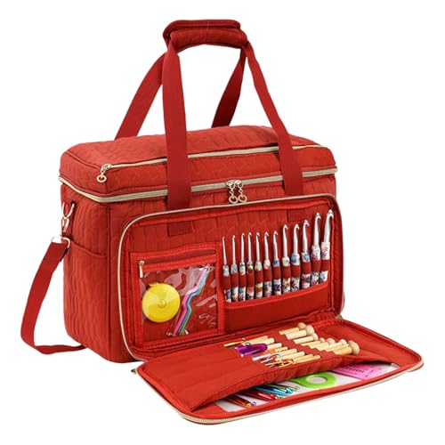 De Almacenamiento Para Lana | Estuche Organizador Portátil Para Suministros De Manualidades | de Almacenamiento para Crochet y Costura, Tote de Viaje | para Madres Principiantes Amantes de Manualidade