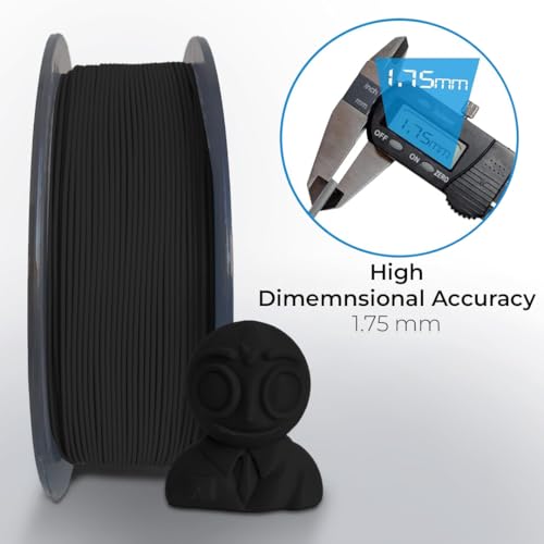Image of NFIL3D 1KG Net HS PLA+ Raven Black- 3D Printer Filament | Filaments for 3D Printer| 1.75mm| Accuracy - + /- 0.015mm | 1000g 3D Filament, 250g Spool & 350g Packaging Weight (Total Weight 1.6KG)