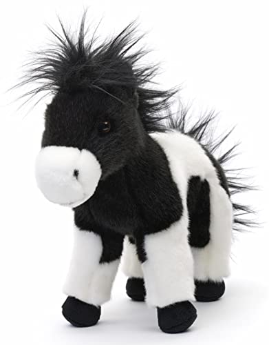 Uni-Toys - Pferd schwarz-weiß, stehend - 23 cm (Höhe) - Plüschtier, Kuscheltier