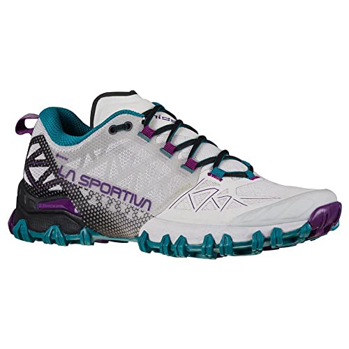 La Sportiva Womens Bushido II GTX Trail Running Shoe, Light Grey/Blueberry, 92