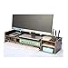 Supporto per monitor in legno, multifunzionale, in legno, con cassetto, schermo per computer desktop, per TV, PC, colore: nero