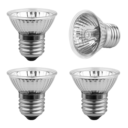 SCNNC Bombilla de Calentamiento de Reptiles E27 25W UVA UVB AC230V, Bombilla Calor Tortugas Regulable, Lámpara de Calor para Tortugas, Acuario, Lagarto, Hábitat Animal, Paquete de 4