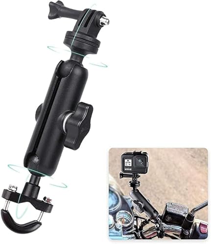 Image of Action Camera Handlebar Mount Aluminium Alloy with 360 Rotate and Adjustable, Compatible with Go Pro & All Action Cameras, for Bike, Motorcycle, and Bicycle