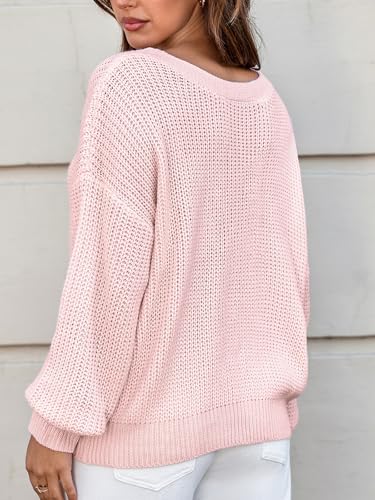 Image of CUPSHE Womens Sweaters Bow Sweater Neck Casual Long Sleeve Lightweight Crochet Pullover Sweater Tops
