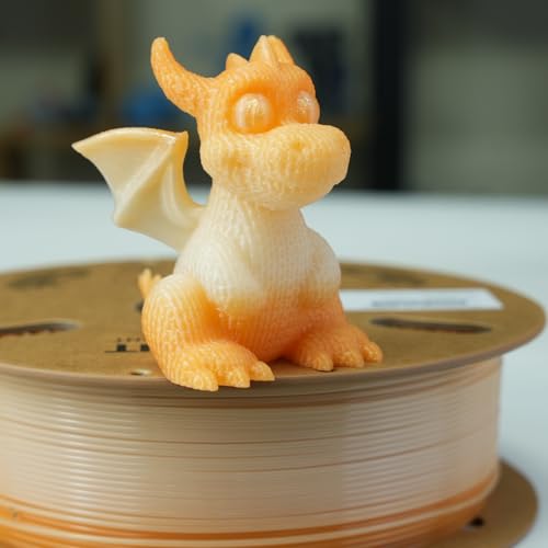 Image of GratKit Gradient PETG Filament, Color Change 3D Printer Filament 1.75mm, 1kg, Multicolor PETG Translucent Gradient Champagne Rose White