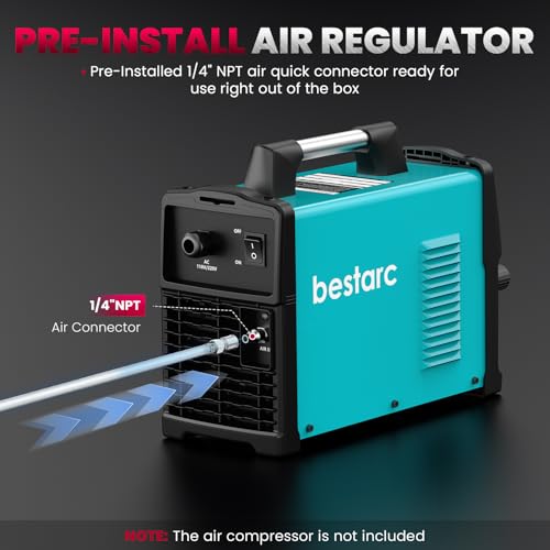 Image of Bestarc Plasma Cutter, [Pilot Arc] [Large LED Display] [Air Sensor] 65A Plasma Cutter Machine 110 /220V Dual Voltage, 5 /8 Inch Clean Cut 1 Inch Max Cut, Post Flow 2T /4T for Beginners DIY