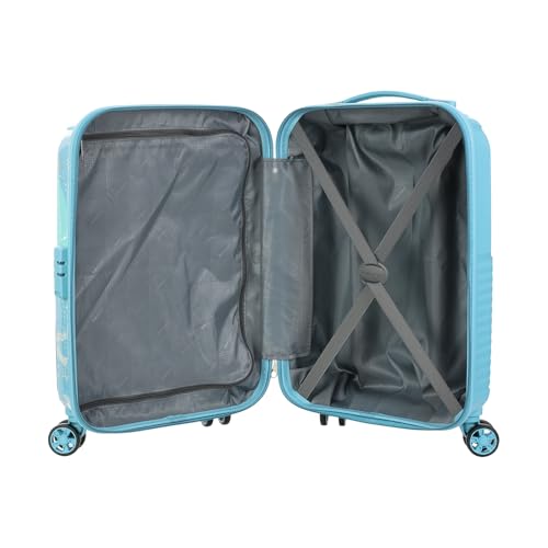 Image of Kamiliant by American Tourister ATHER|Printed Cabin Trolley Bag Small Size (55 cms) for Travel| Hard Case Polypropylene (PP) Suitcase|360 8-Wheel Spinner Luggage Trolley|Combination Lock|Sea Blue