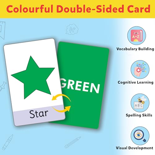 Image of Flash Cards for 3 Year Old | 72 Double Side Card with 120+ Pictures | Learning & Education Toy for Girls & Boys | Learn 14 Primary Topics | Flash Cards for 3+ Year Old to Up