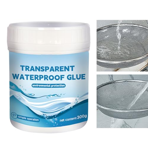 Dreuhuing Agente Impermeable Invisible - Sellador Impermeable Transparente 300g | Adhesivo Fuerte con Guantes y Cepillo para Paredes Interiores Exteriores Tejados Baños