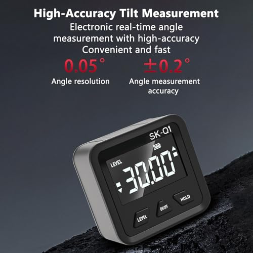 FTVOGUE Medidor Digital de Ángulos con Base Magnética y Pantalla LCD miniatura 3