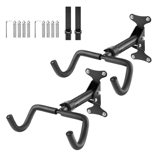 CZMYCBG Percha de Pared para Bicicleta, Gancho de Soporte de Pared para Ciclismo, Ganchos Ajustables para Bicicletas de Montaña y Carretera(2pcs)