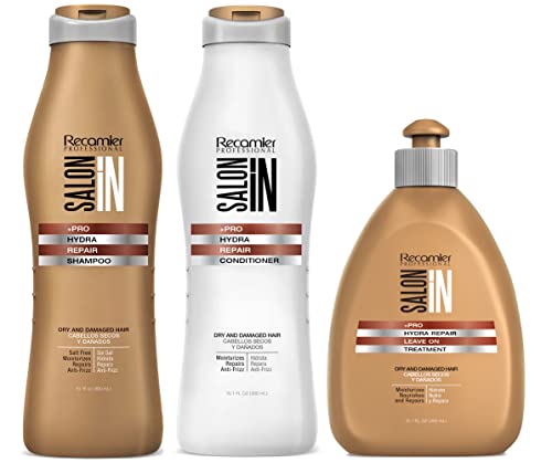 Salon In by Recamier | Pro Hydra Repair Hair Shampoo, Conditioner and Deep Treatment Set (10.1 fl oz...