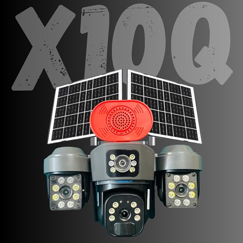 Image of XUGA Cybernautt X10Q 4+4+4 MP Triple Lens Full HD Battery Powered & Solar Sim Camera with External Hooter | Dual Solar | Human Detection | Motion Detection | 2 Way Audio