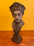 Handcrafted Nosferatu Vampire Bust Sculpture, Horror Movie Collectible, 10.5 Inches Tall
