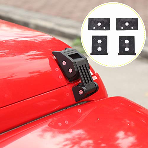 Image of JeCar Aluminum Hood Latches for 2007-2018 Jeep Wrangler JK JKU 2018-2024 2025+ Jeep Wrangler JL JLU Gladiator JT Hood Latches Locking Kit