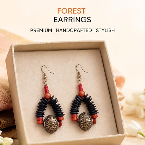 Image of Handcrafted Bohemian & Ethnic Earrings Collection for Women - Artistic, Nature-Inspired Statement Designs in Studs, Drops & Chandeliers
