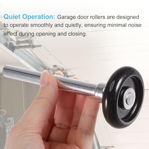 Rodillos de nailon negro de 1.8 pulgadas para puertas automáticas y rieles de garaje de 2 pulgadas 6