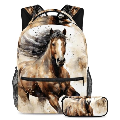 Sac à dos grande capacité Beau cheval pour résoudre le manque de place scolaire