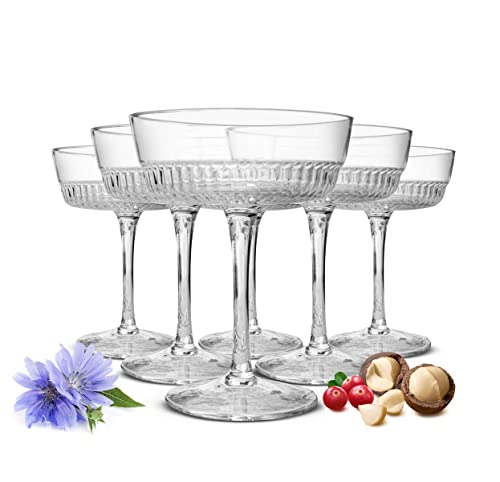 Sendez 6er Set Margarita-Gläser mit Relief – 230 ml Cocktailgläser aus hochwertigem Glas,...