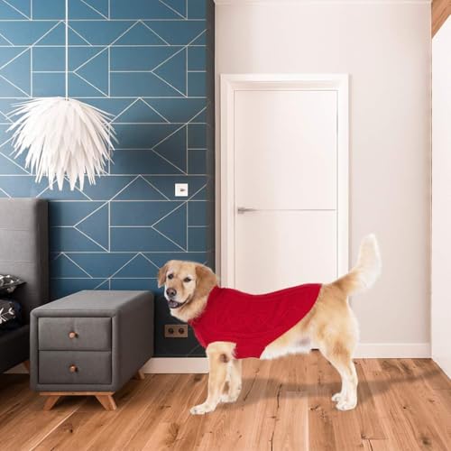 Image of BINGPET Dog Sweater for Large Dogs, Turtleneck Knitted Clothes
