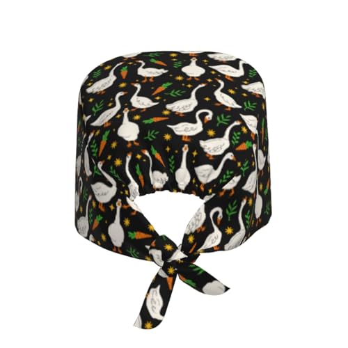 Image of Surgical Caps Men Women, Scrub Cap with Sweatband Adjustable | Tie Back Nurse Cap, Nursing Breathable Working Hat, Scrub Cap, Medical Hats