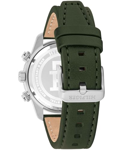 Image of Tommy Hilfiger Th85 Quartz Analog with Green Dial Green Leather Strap Watch for Men - TH1792188W