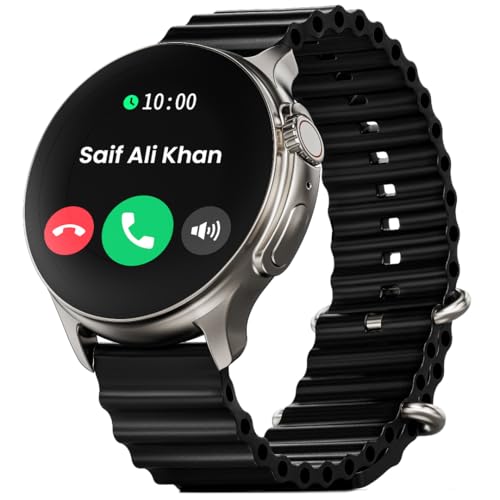 Image of GOBOULT Crown R Pro Smart Watch 1.43''HD AMOLED, BT Calling, Working Crown, Zinc Alloy Frame, 600 Nits Brightness, AI Voice Assistant, SpO2 Monitoring, 120+ Sports Mode (Pure Black)