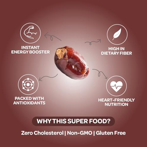 Image of Bazana Premium Jumbo Size Medjool Dates, 500gm | Rich in Fibre | Instant Energy Medjoul Khajoor | Healthy Snacks | Large Size Khajur | King of Dates
