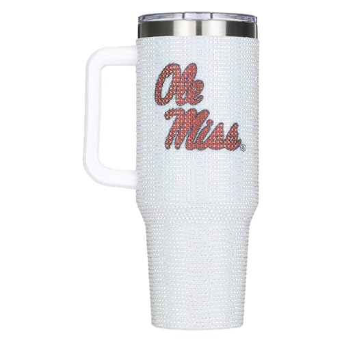 Image of The Memory Company Officially Licensed 40oz White Bling Game Day Tumbler, University of Mississippi