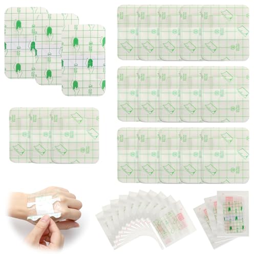 apositos adhesivos juego de 28 piezas,tiritas cicatrizantes estériles en 2 tamaños (25 piezas de 6 x 7 cm y 3 piezas de 6 x 10 cm), agradables para la piel, impermeables para cirugía, ducha, natación