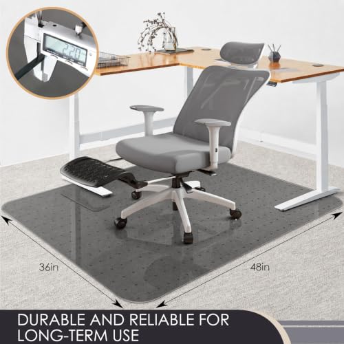 Image of Kuyal Office Chair Mat for Carpet, Set of 2, Heavy Duty Computer Chair Mat