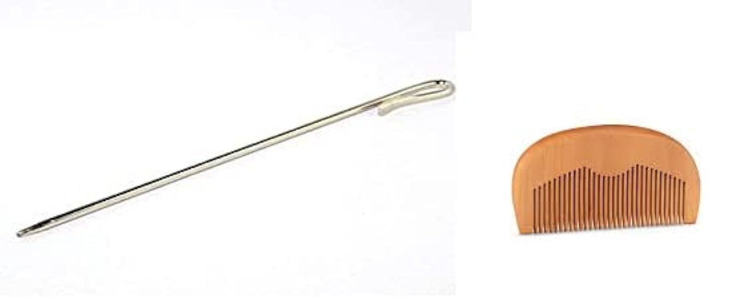 Sikh Hair Salai Pin Needle Baaj for Turban Pagri or Patka (Silver) 1 Pieces With beard comb