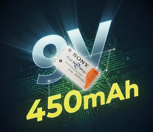 Image of Sony for 450mAh 9V Quick Rechargeable Ni-MH Cycle Energy Japan Technology Battery Upgraded Version (Pack of 1)