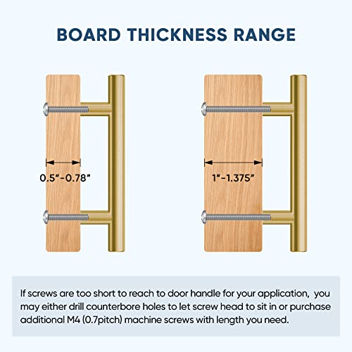 Ticonn 10Pcs 5" Cabinet Pulls, Stainless Steel Round Bar Handle For Kitchen Drawer Hardware With 3" Center-To-Center Mounting Hole (Brass Finish) #TOP4