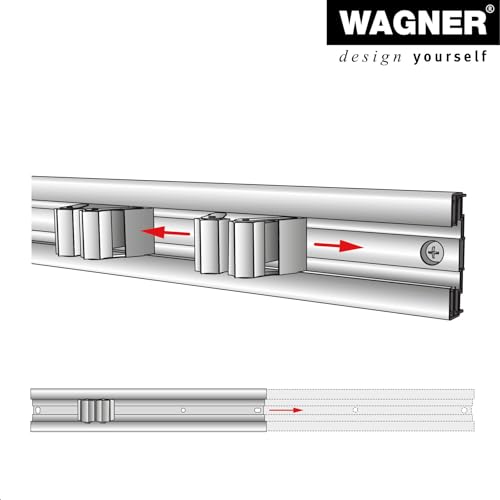 Support de fixation WAGNER hooks4tools rail extractible en aluminium avec 5 clips