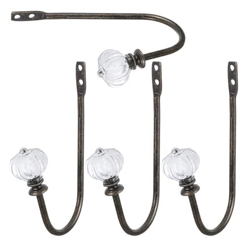 DECORNIJIA Ganchos para Cortinas de Pared 4 Piezas, Alzapaños Metálicos de Cobre Antiguo, Soportes Resistentes para Sujetar y Plisado de Cortinas, Adecuado para Sala, Dormitorio y