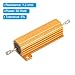 PATIKIL 50W 1.2 Ohm Aluminum Shell Resistor, 5 Pack Aluminum Housing Resistor Housed Case Wirewound Resistors Screw Tap Power Resistor 5% Tolerance, Golden