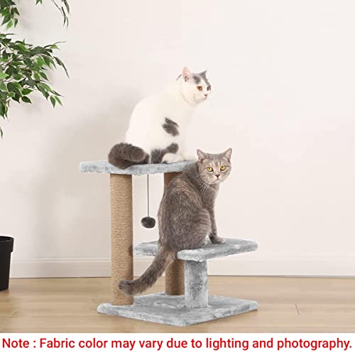 Image of Cat Tree with Multiple Levels and Scratching Posts (Grey - FURR-17)
