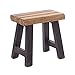 DESIGN DELIGHTS Vinatge Rustic Tabouret de cuisine en teck massif naturel rustique Noir (04) 41 x 42 x 24 cm
