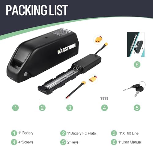 Varstrom 52V 20AhEbike Battery -1040Wh Lithium Battery w/ 30A BMS, for Electric Bicycles & Ebike Conversion Kit(0-1500W), Includes XT60 Connector (52V 20Ah) — view 4