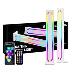 ECOESPTI Flow RGB Light Bar, Smart Light Bar with Music Sync, TV Light Bar Compatible with Alexa and Google Home, Gaming Light Bar for TV, Movies, PC, Room Decoration, Thin, White