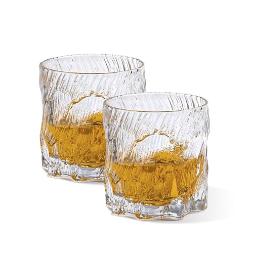 Image of UMAI Whiskey Glasses Set of 2 (270ml Each) | Diwali Gift | Lead Free Neat Whiskey Glass | Heavy Bottom Drinking Glass | Crystal Glass Diwali Gift | Glass for Drinks | Cocktail Glasses