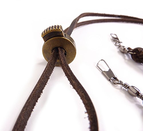 Westernwear-Shop Lederkinnriemen mit Haken 110 cm Extra Lang braun - Vintage Style Kinnriemen Chinstrap Hutfangband für Hüte Westernhüte Cowboyhüte Lederhüte mit Ösen oder Lederbefestigungsösen Braun