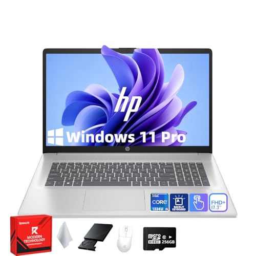 HP 17t Laptop Computer, 17.3" FHD(1920×1080), Intel 10-Core i5-1334U, Backlit KB, Fingerprint, Window 11 Pro Laptop for Business & Students, Redragon Patent Kit, 32GB RAM, 1TB SSD