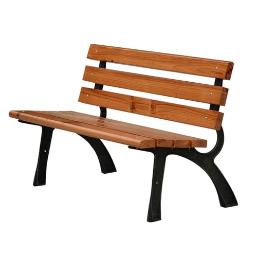 YUNHEST Bancos De Exterior For Parques con Respaldos De Madera Maciza, Fabricados En Madera Anticorrosión Y Hierro Forjado, Resistentes A La Lluvia Y Al Sol.(150 * 40cm(59.06 * 15.75in))