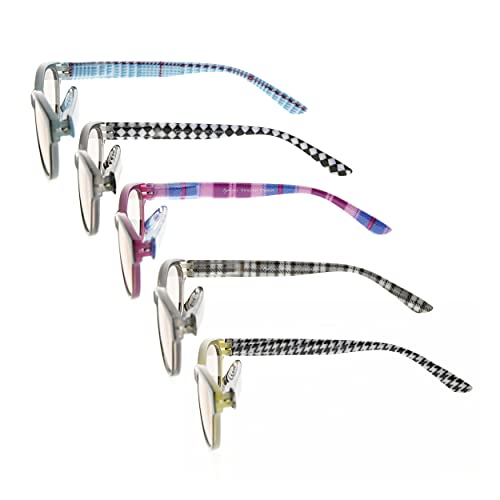 Image of Eyekepper 5 Pack Computer Reading Glasses Cat Eye Blue Light Blocking Readers +1.00